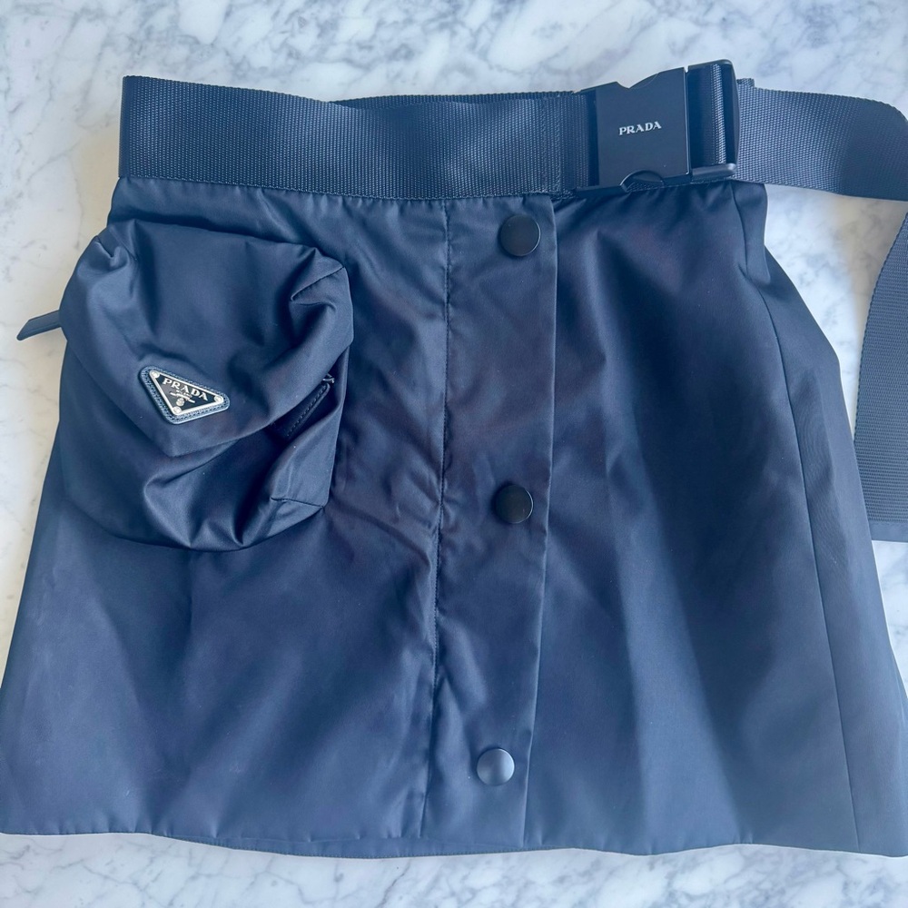 PRADA Nylon Skirt with Pouch